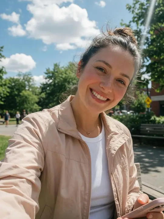 Before: the original selfie used for the Moonwalk AI prank example